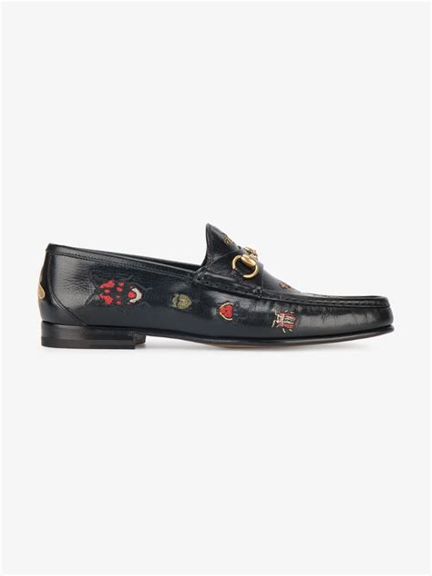 gucci insect motif shoes|Gucci leather trainers.